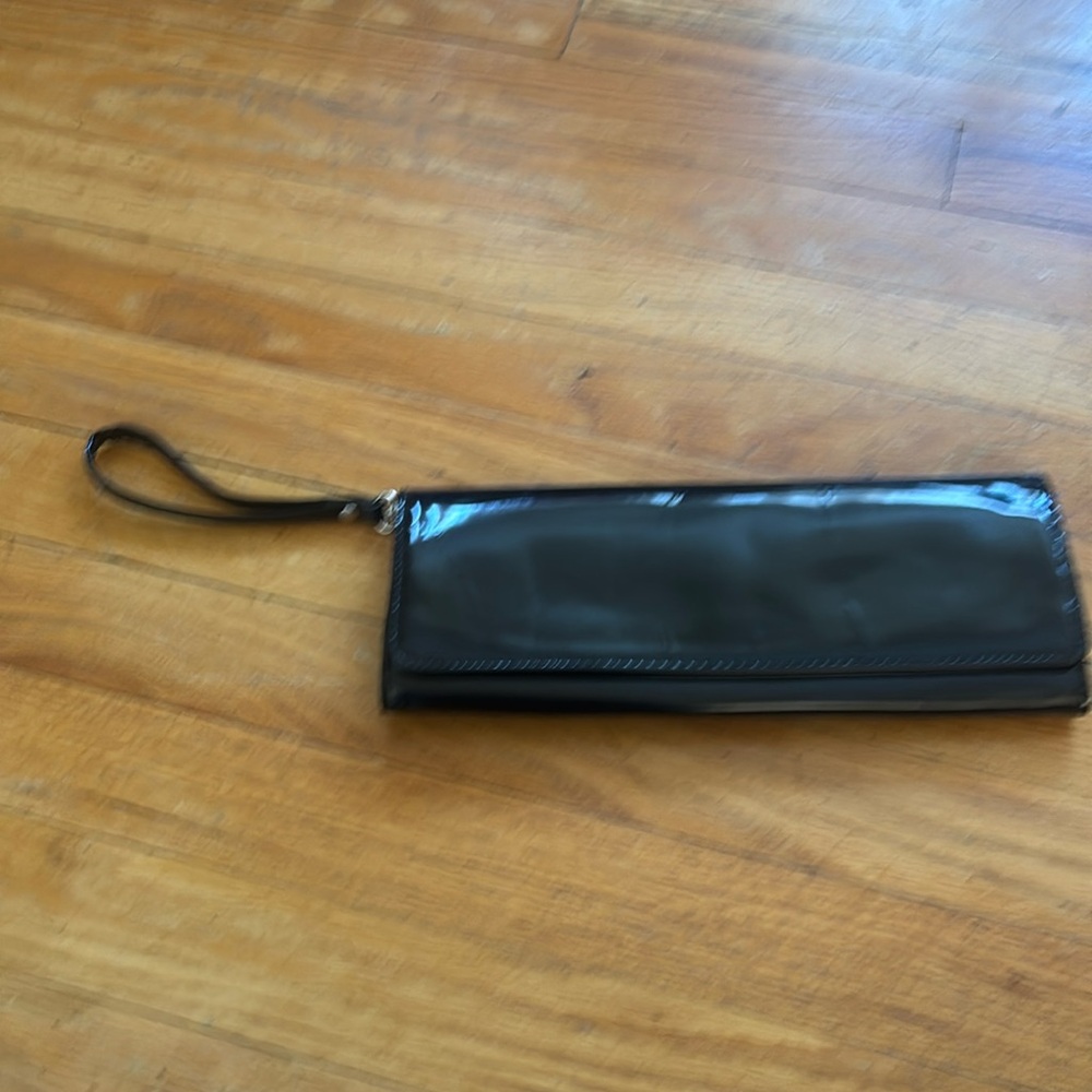 Nordstrom Black Shiny Clutch Wristlet